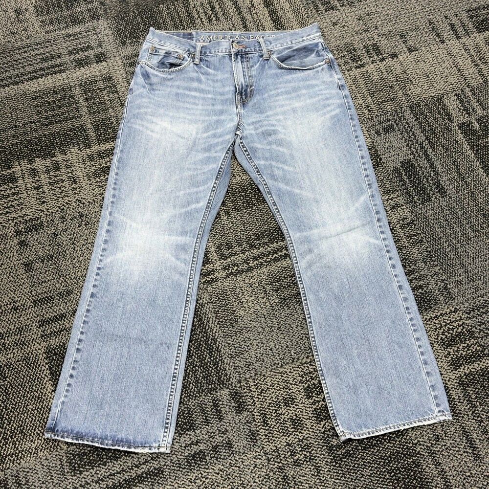 American Eagle Outfitters Men's Blue Bootcut Stretch Denim Jeans. Waist 34